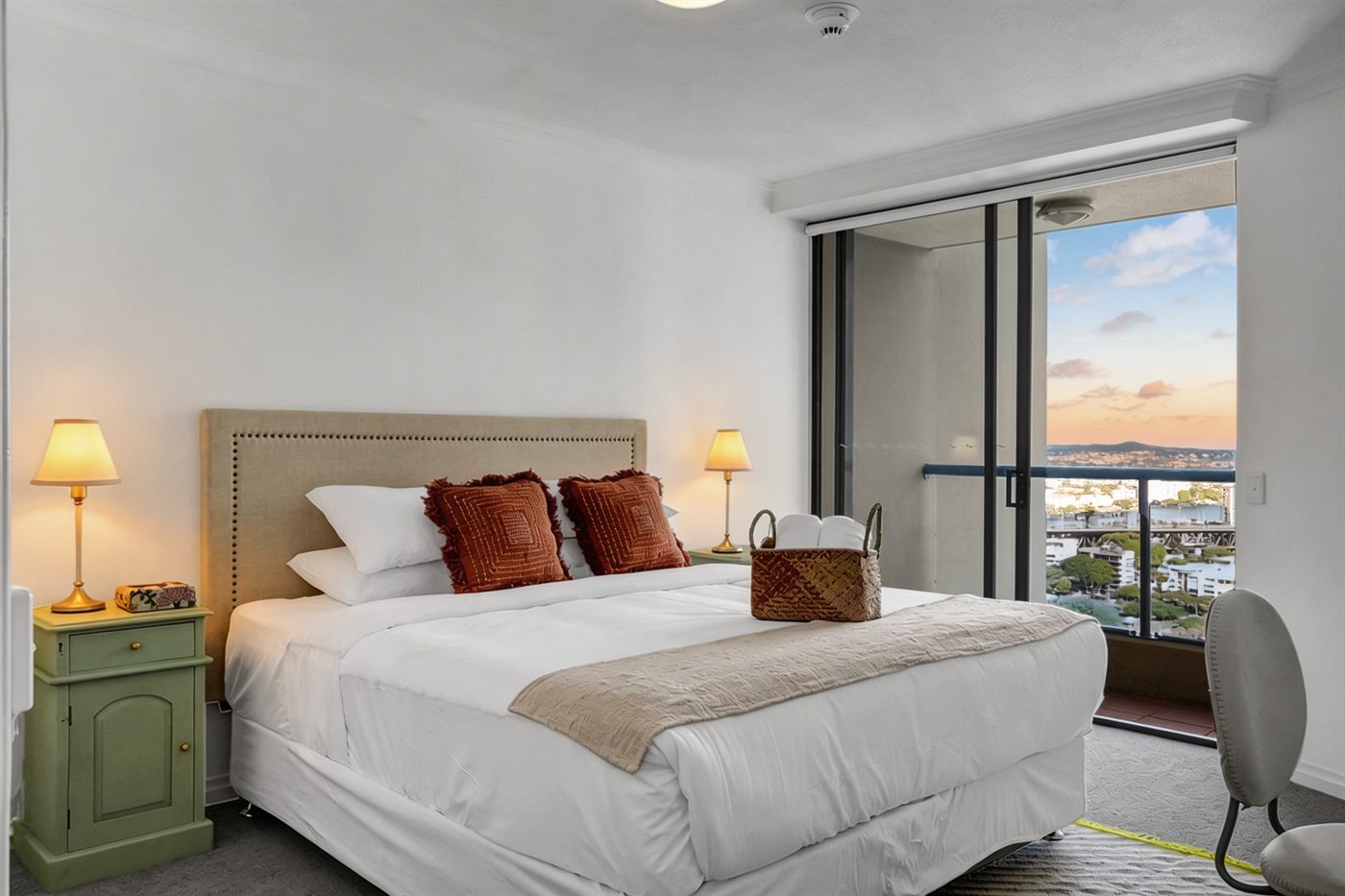 Guest-ready bedroom at Mantra 2201