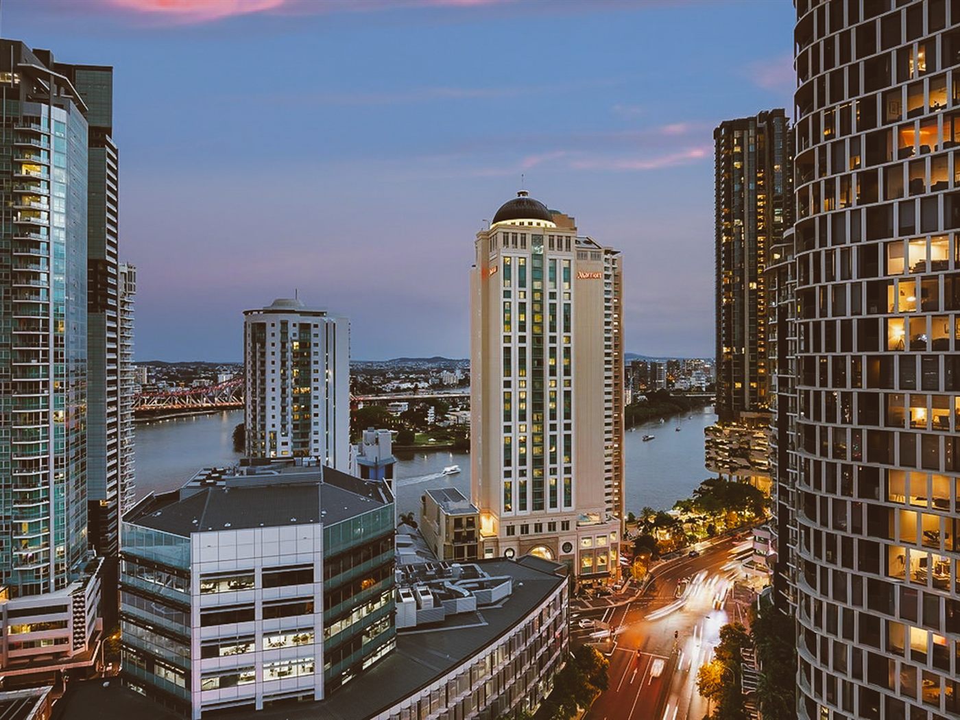 Brisbane skyline and river viewed from 570 Queen Street