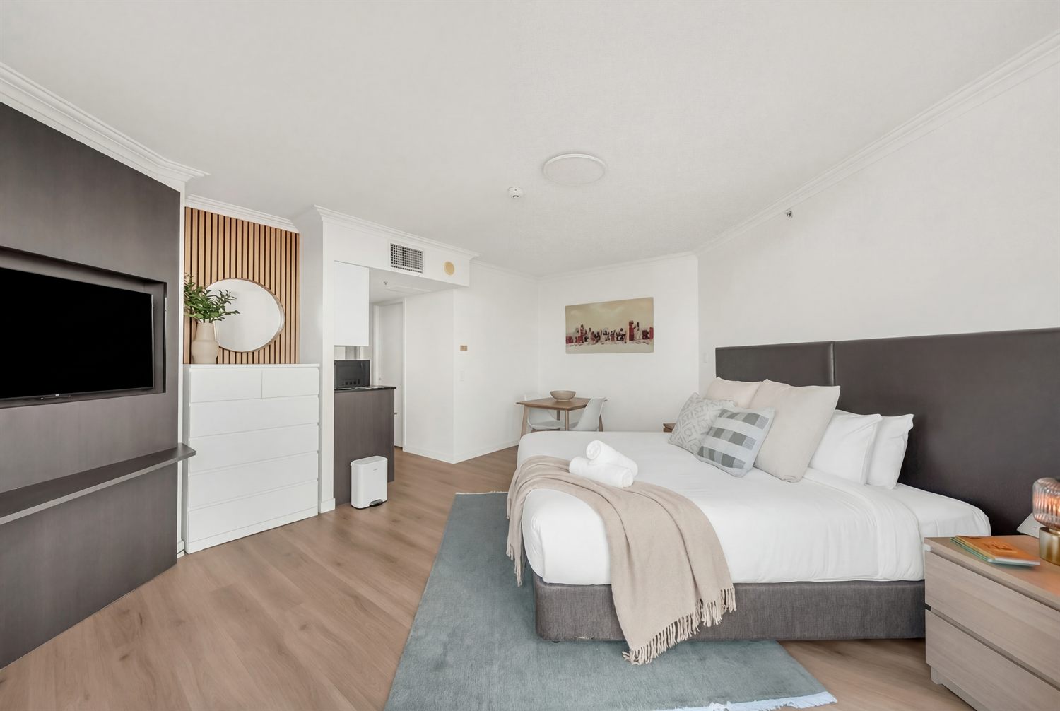 Bright guest-ready interior at Mantra 1205
